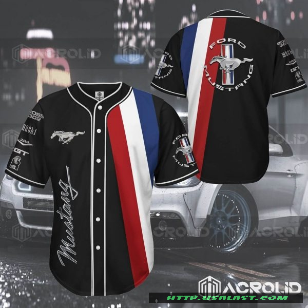 Ford Mustang Red White Blue Baseball Jersey Shirt – Hothot