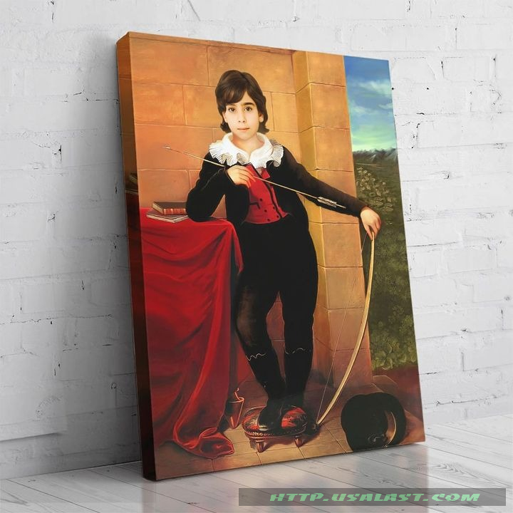Personalized Portrait The Boy With A Bow Poster Canvas Print – Hothot