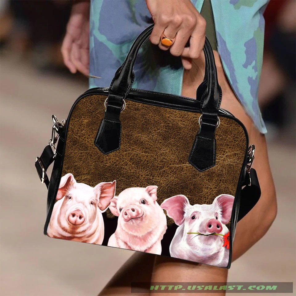 Three Pigs In Hole Brown Leather Pattern Shoulder Handbag – Hothot