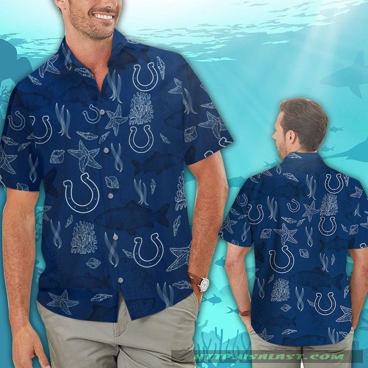 Indianapolis Colts Ocean Fishes Hawaiian Shirt Beach Short – Hothot