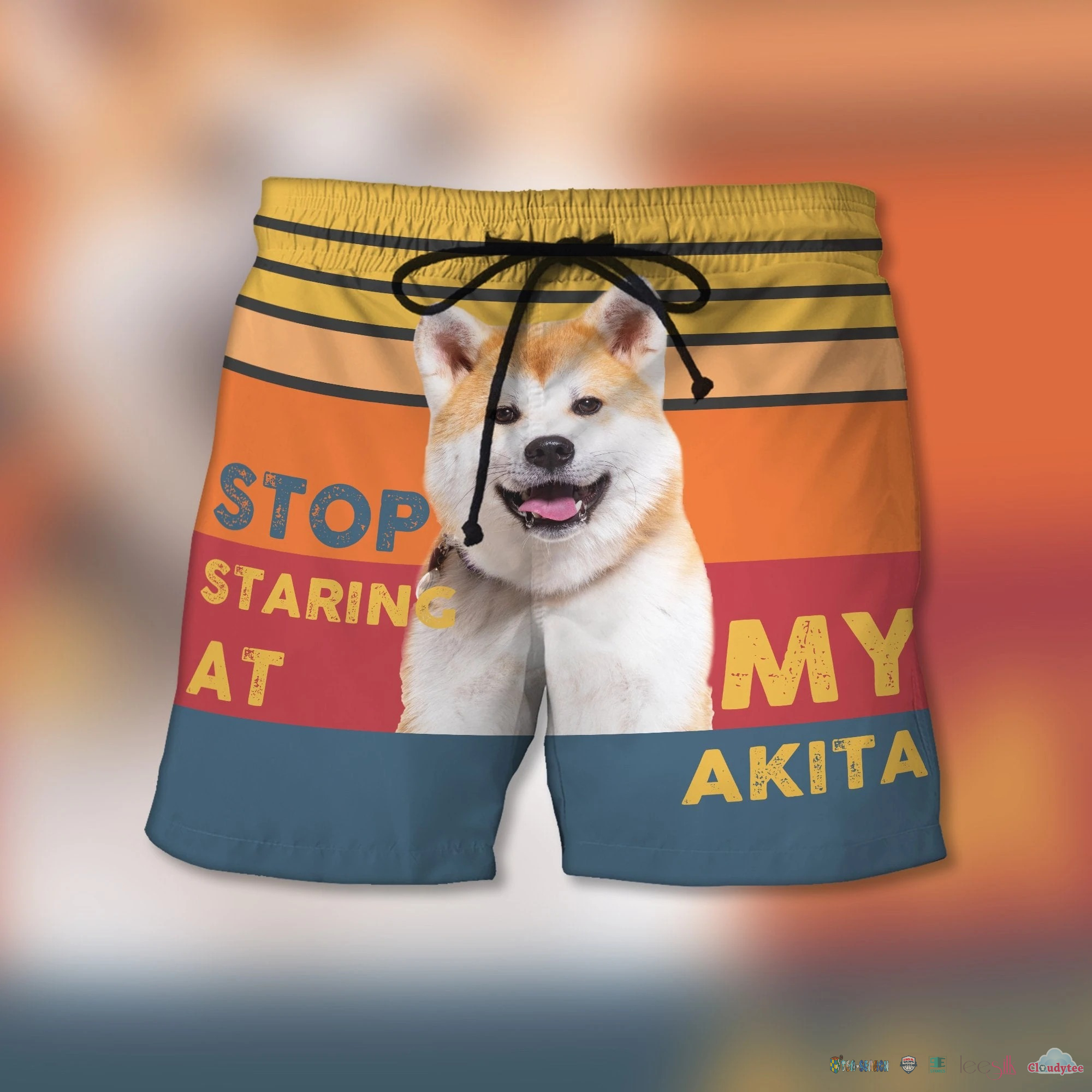 Stop Staring At My Akita Dog Beach Shorts – Hothot