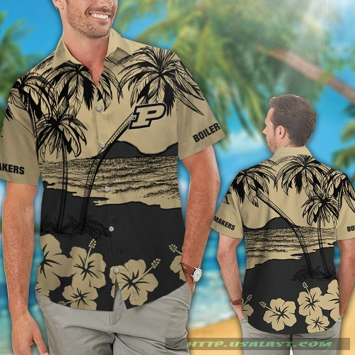 Purdue Boilermakers Hibiscus Hawaiian Shirt Beach Short – Hothot