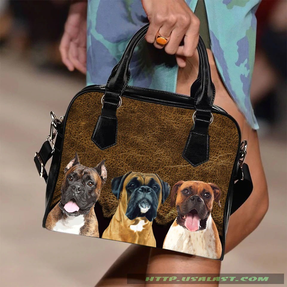 Three Boxers In Hole Brown Leather Pattern Shoulder Handbag – Hothot