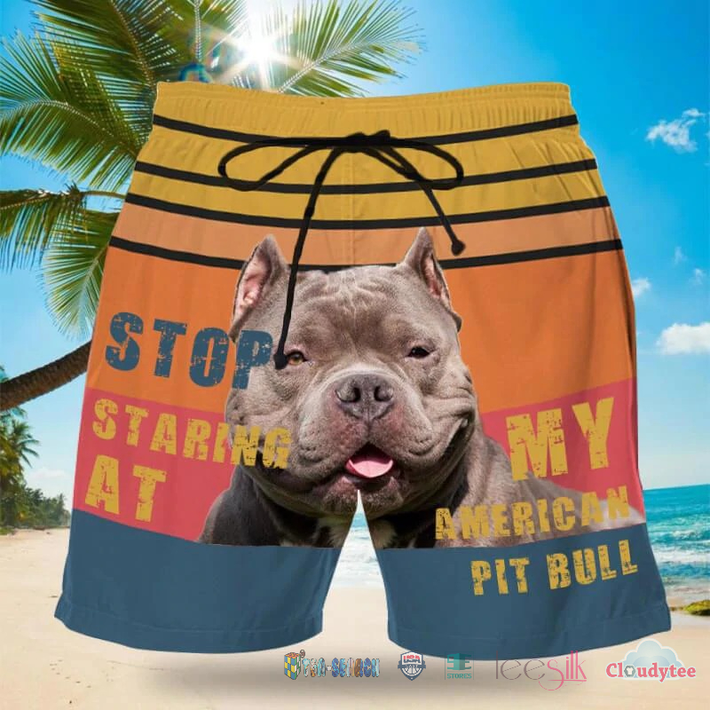 Stop Staring At My American Pit Bull Hawaiian Short – Hothot