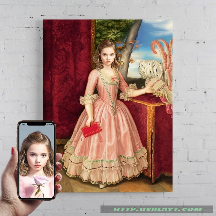 Personalized Portrait The Pink Princess Poster Canvas Print – Hothot