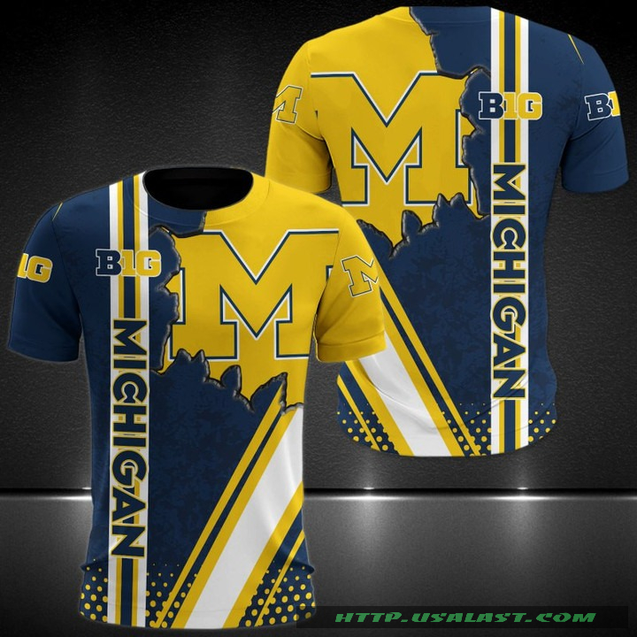 Michigan Football B1G 3D Hoodie T-Shirt – Hothot