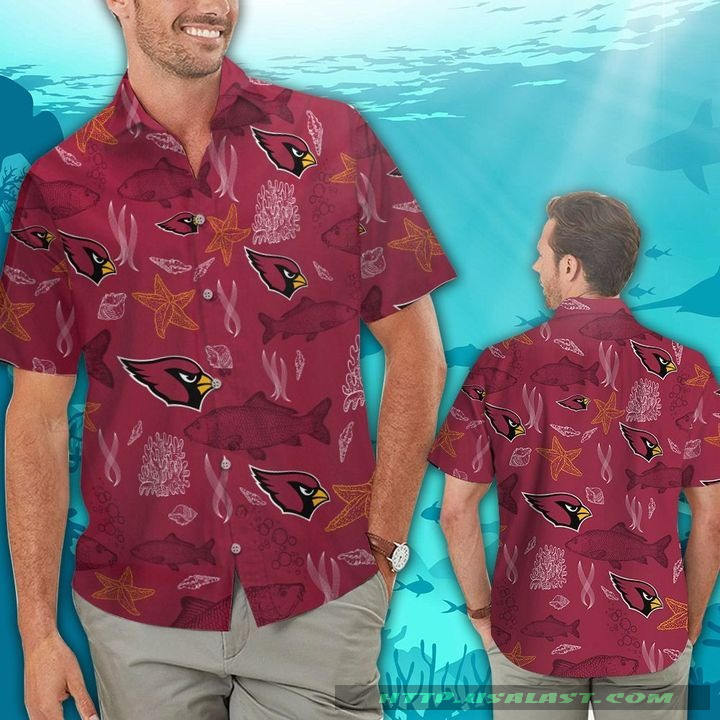 Arizona Cardinals Ocean Fishes Hawaiian Shirt Beach Short – Hothot