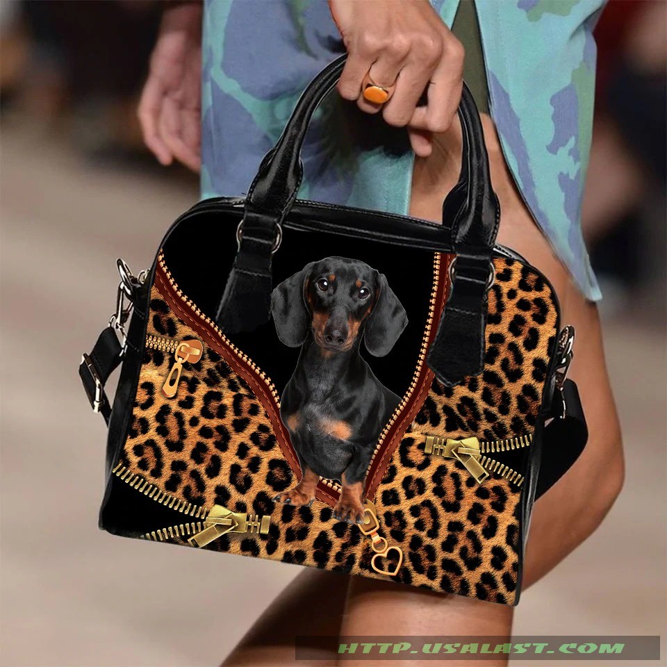 Dachshund Leopard Texture Shoulder Handbag – Hothot
