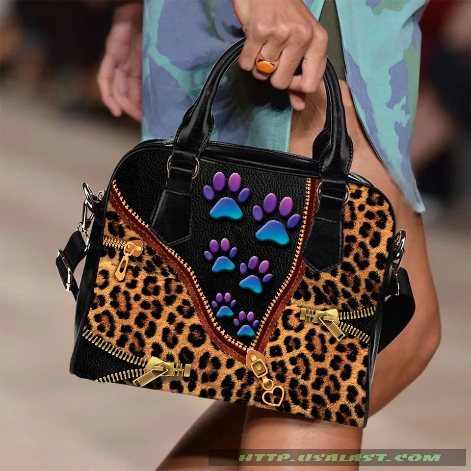 Dog Paw Leopard Texture Shoulder Handbag – Hothot