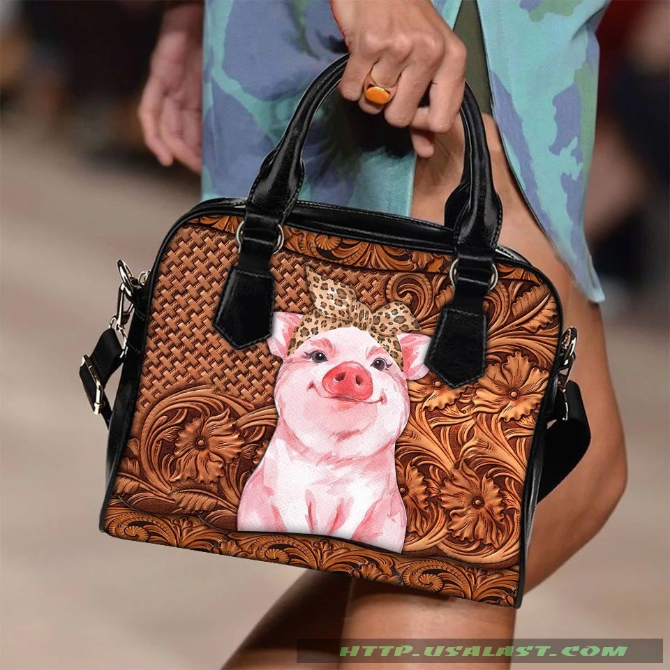 Pig Leather Floral Pattern Shoulder Handbag – Hothot