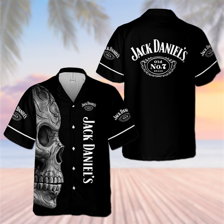 Jack Daniel’s Skull Aloha Hawaiian Shirt – Hothot