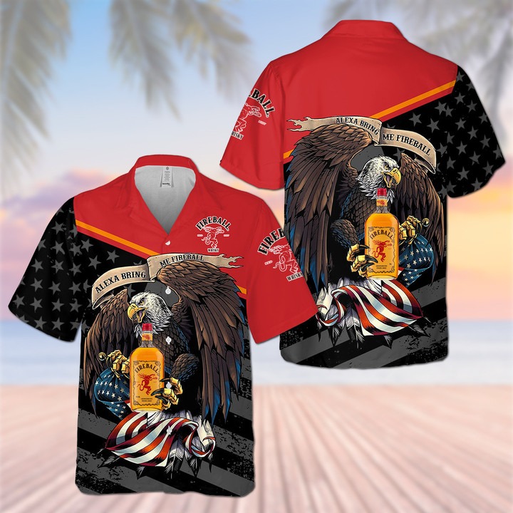 Fireball Cinnamon Whisky Eagle Hawaiian Shirt – Hothot