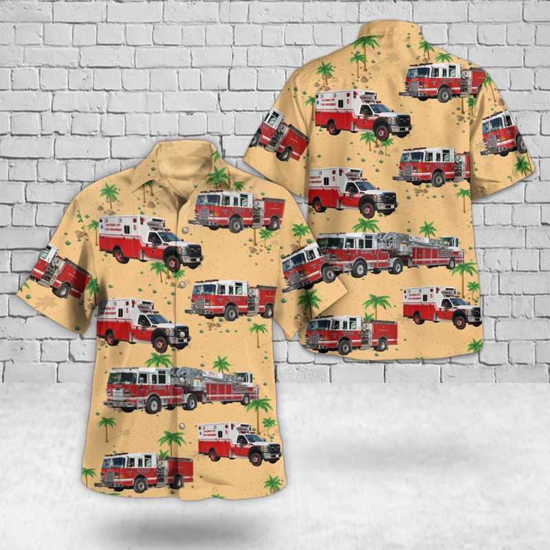 Baltimore County Maryland Baltimore City Fire Department Hawaiian Shirt – Hothot