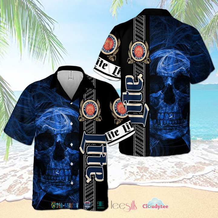 Miller Lite Beer Smoke Skull Hawaiian Shirt – Hothot