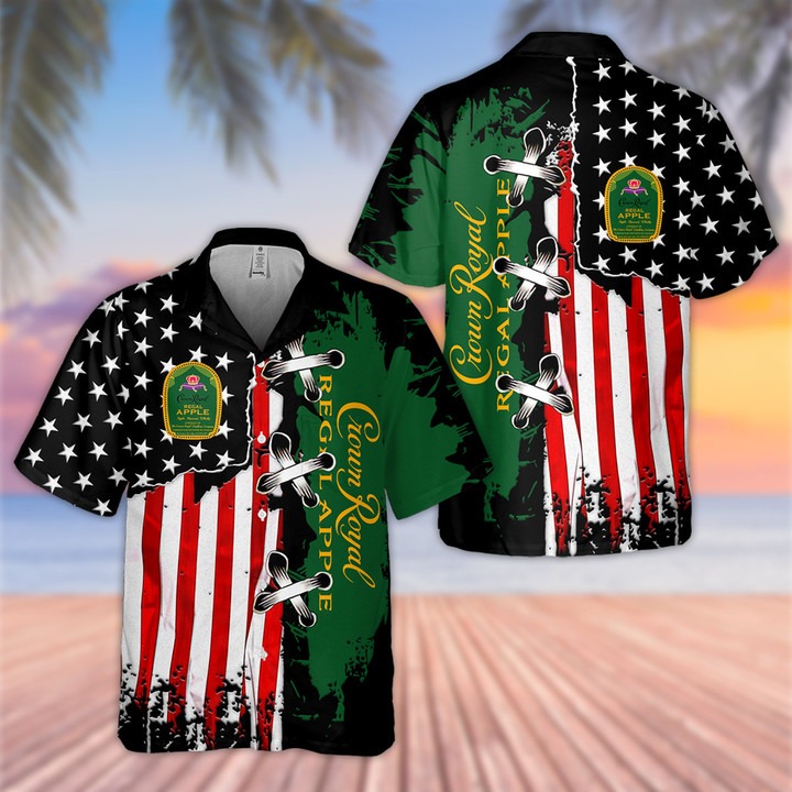 Crown Royal Regal Apple American Flag Hawaiian Shirt – Hothot