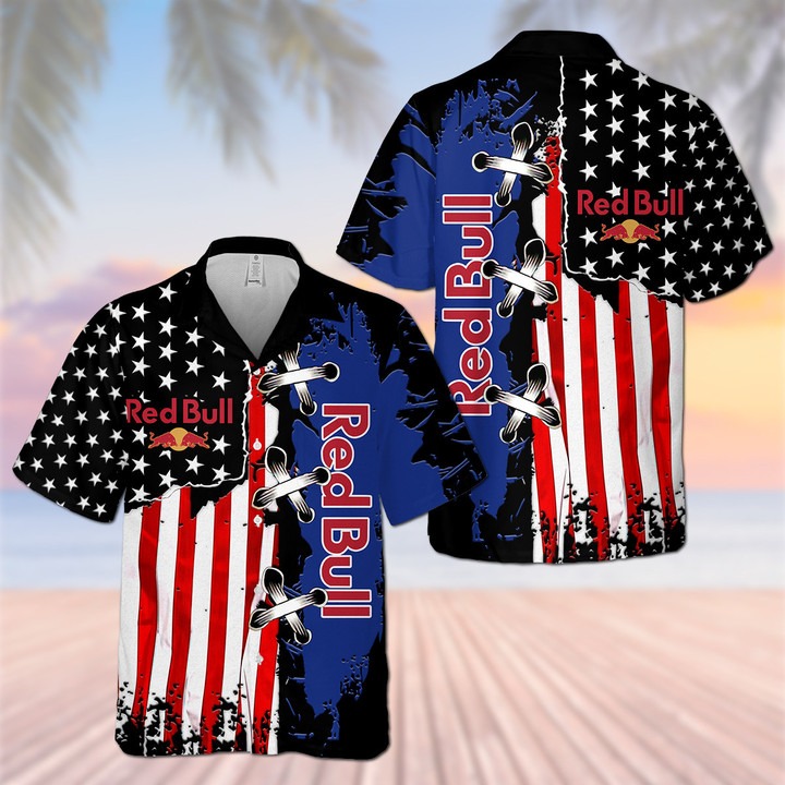 Red Bull American Flag Hawaiian Shirt – Hothot