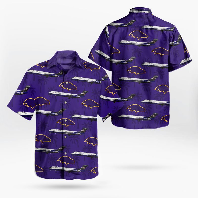 AirTran Airways Boeing 717-2BD Baltimore Ravens Livery Hawaiian Shirt – Hothot