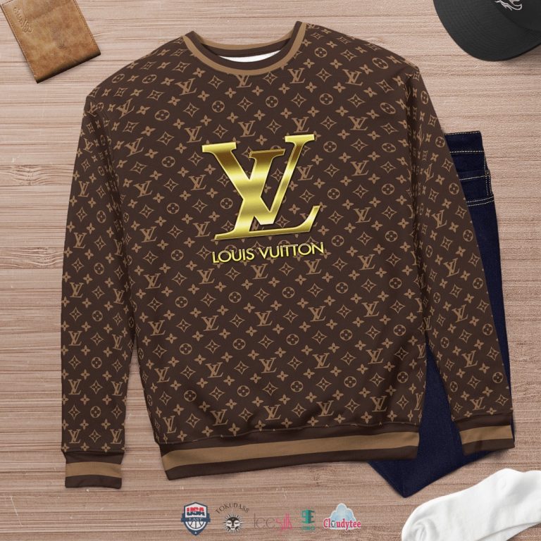 Louis Vuitton Brown 3D Ugly Sweater - USALast