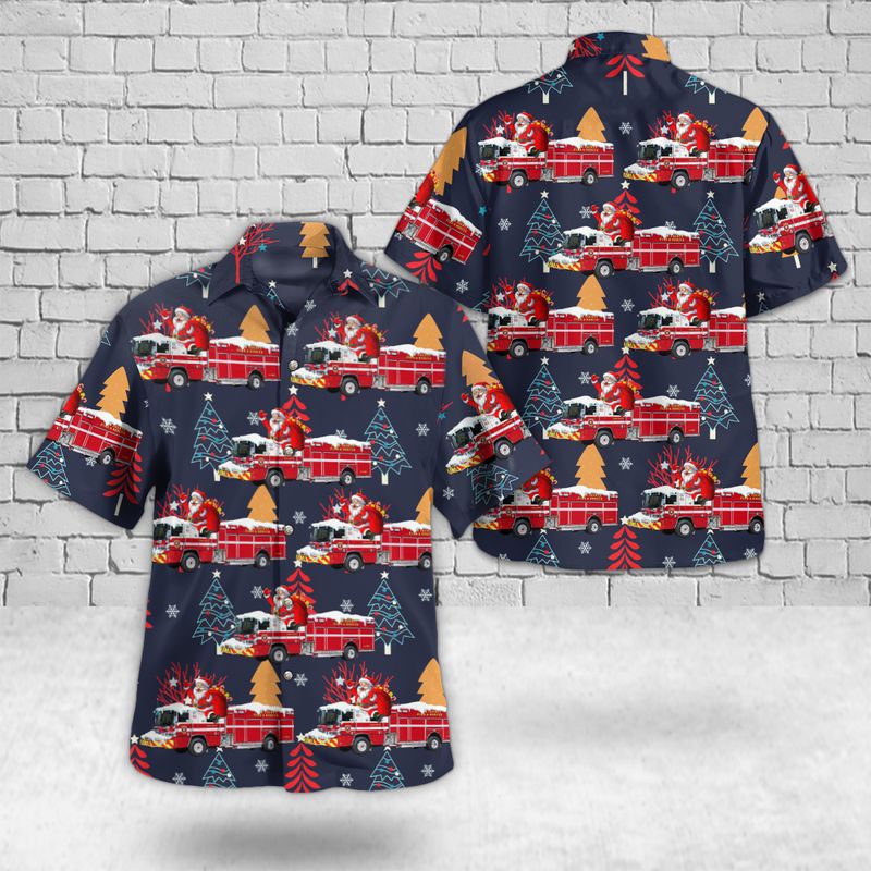 York County Virginia York County Department of Fire and Life Safety Christmas Hawaiian Shirt – Hothot