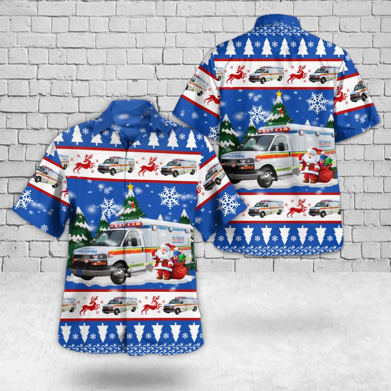 South Western Ontario Canada Essex-Windsor EMS Christmas Hawaiian Shirt – Hothot