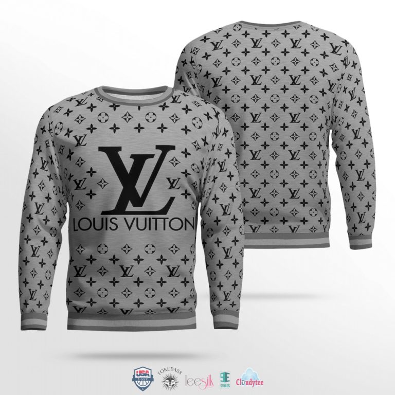 Louis Vuitton Logo Pattern 3D Ugly Sweater - Banantees