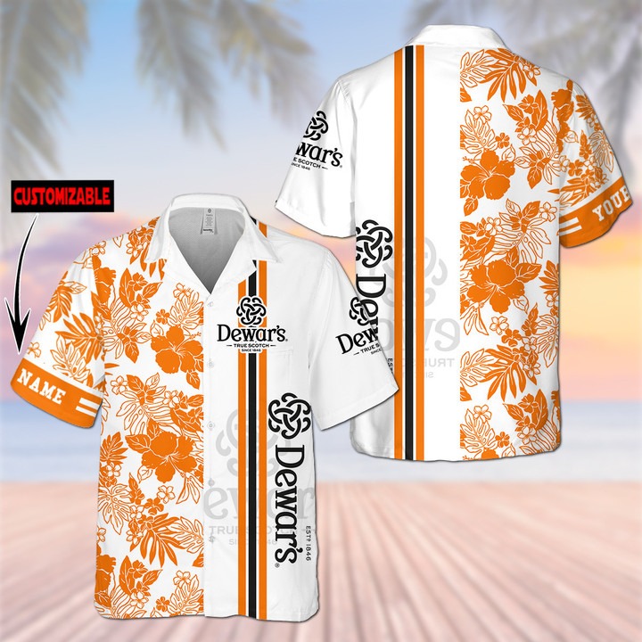 Dewar’s Whisky Floral Customize Hawaiian Shirt – Hothot