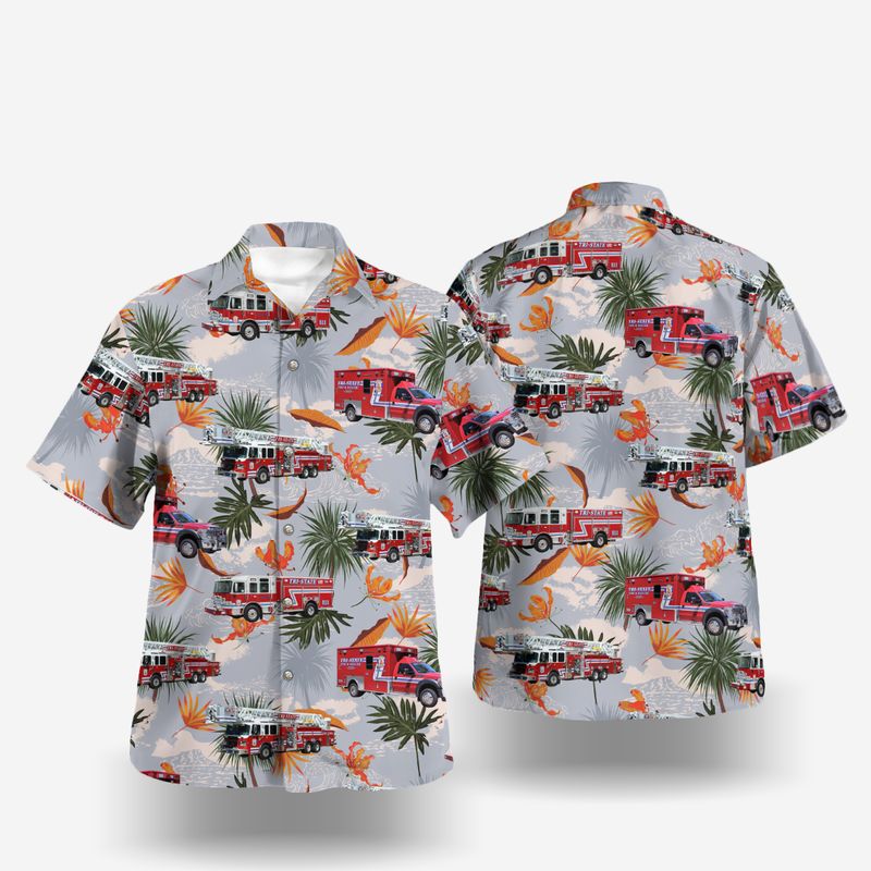 Darien DuPage County Illinois Tri-State Fire Protection District Hawaiian Shirt – Hothot