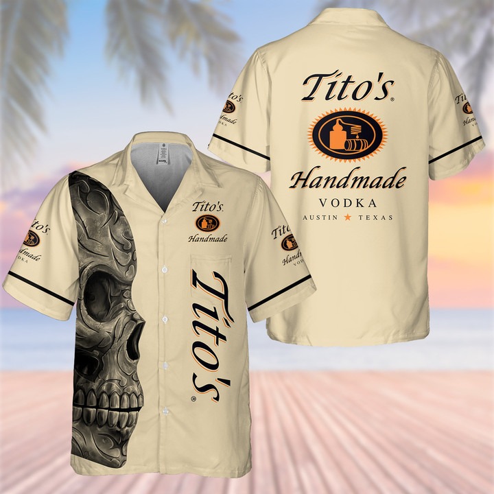 Tito’s Handmade Vodka Skull Hawaiian Shirt – Hothot