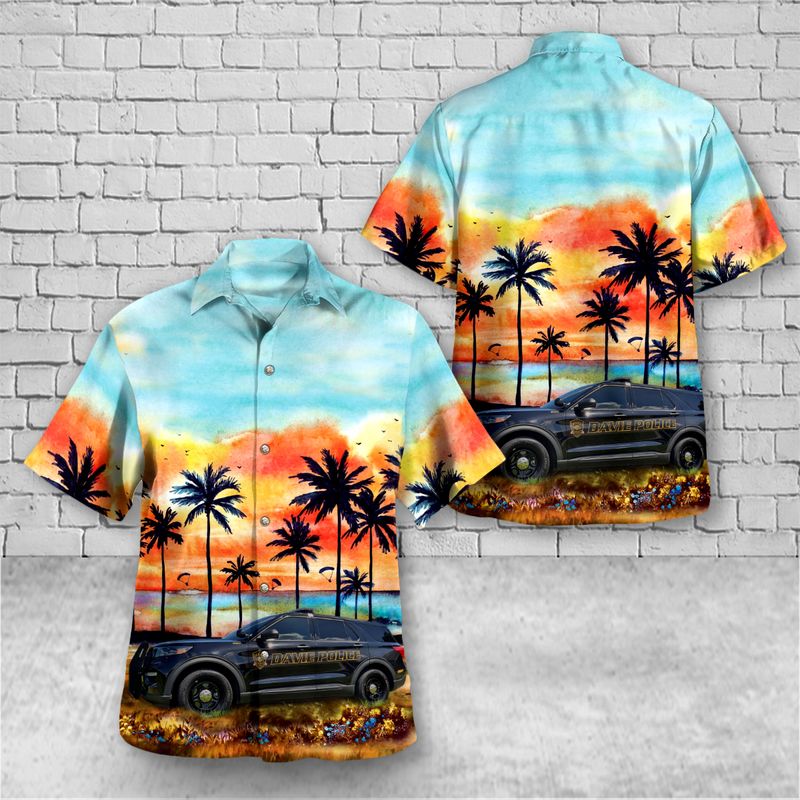 Davie Broward County Florida Town of Davie Police Department Car Hawaiian Shirt – Hothot