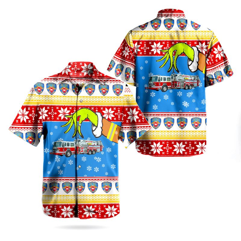 Buffalo Fire Department Fire Truck Ugly Christmas Hawaiian Shirt – Hothot