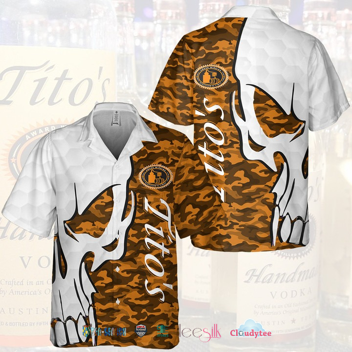 Tito’s Handmade Camo Skull Hawaiian Shirt – Hothot