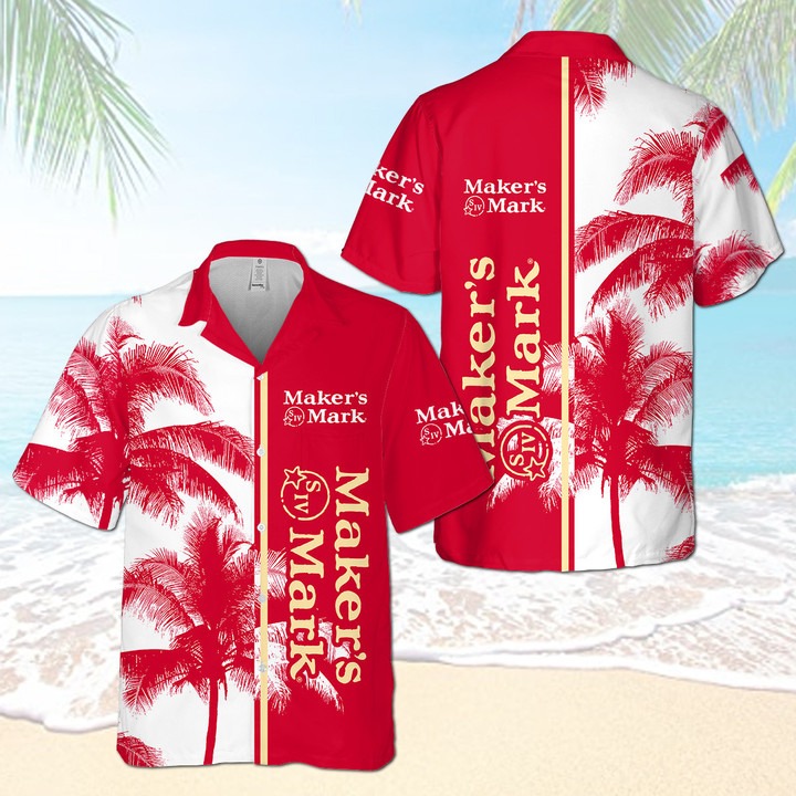 Maker’s Mark Whiskey Palm Tree Hawaiian Shirt – Hothot