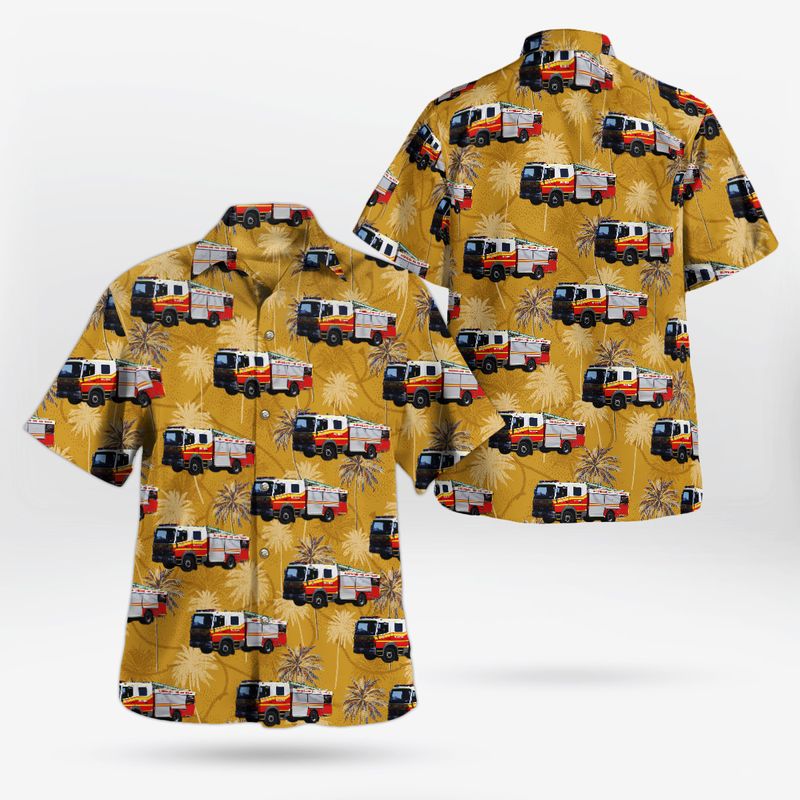Queensland Fire and Emergency Services QFRS Type 3 Urban Rescue Pumper Mercedes Benz Atego Hawaiian Shirt – Hothot