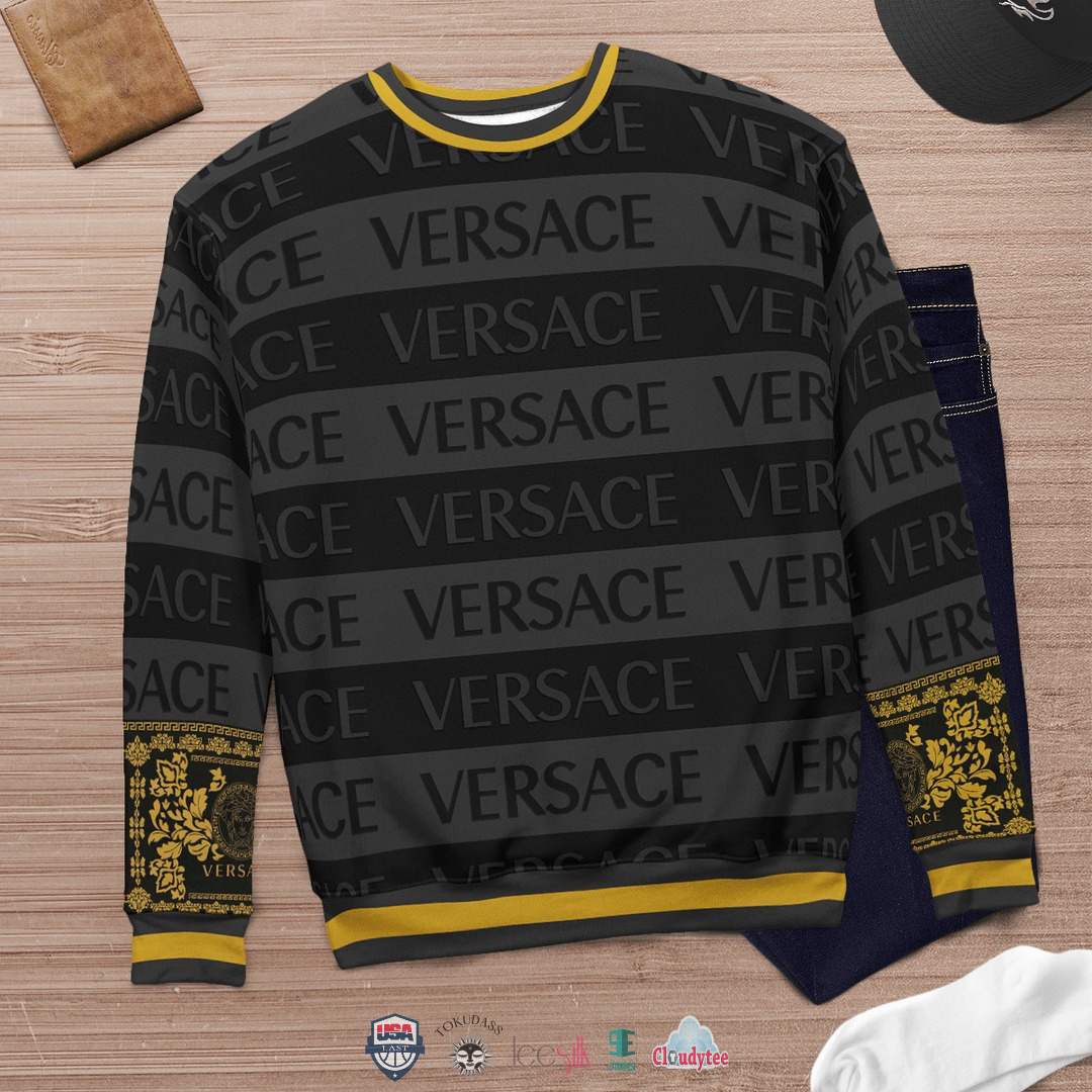 Versace Black Grey 3D Ugly Sweater – Hothot