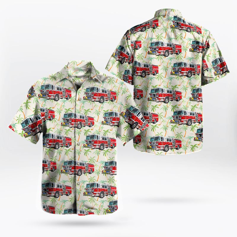 Fort Meade Fire Emergency Services Fire Engine Hawaiian Shirt – Hothot