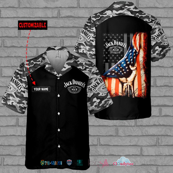 Jameson American Flag Custom Name Hawaiian Shirt – Hothot