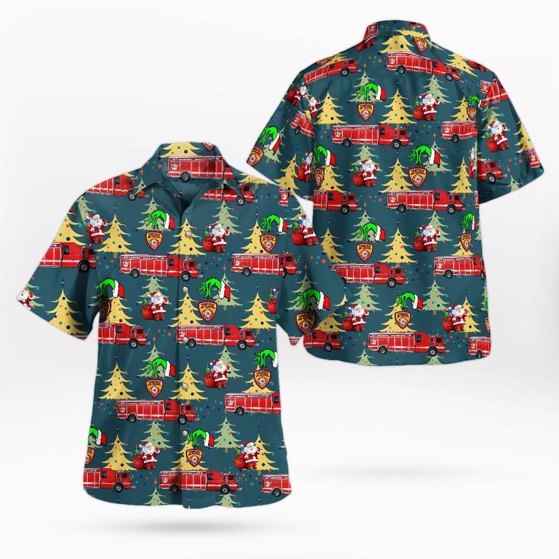 Unified Fire Authority HAZMAT Christmas Hawaiian Shirt – Hothot