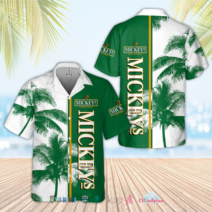 Mickey’s Fine Malt Liquor Palm Tree Hawaiian Shirt – Hothot