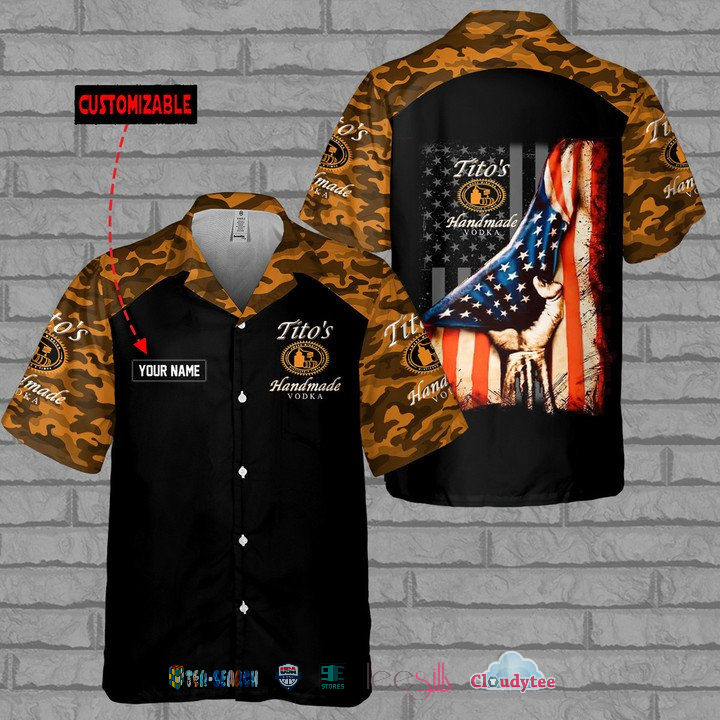 Tito’s Handmade US Flag Custom Name Hawaiian Shirt – Hothot