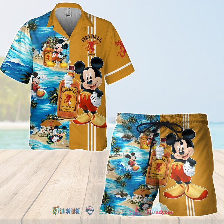 Mickey Mouse Fireball Whisky Hawaiian Shirt Beach Short – Hothot