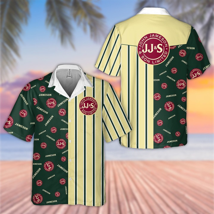 Jameson Irish Whiskey Logo Pattern Hawaiian Shirt – Hothot