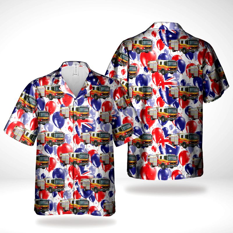 Queensland QFES Pumper Australia Day Hawaiian Shirt – Hothot