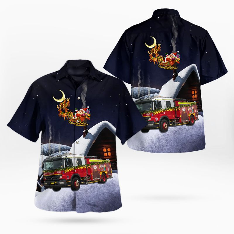 Fire and Rescue New South Wales Pumper Class 2 Mercedes Hawaiian Shirt – Hothot