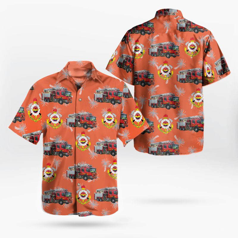 Northern Territory Fire and Rescue Service NTFRS Aerial Ladder Truck SCANIA Hawaiian Shirt – Hothot
