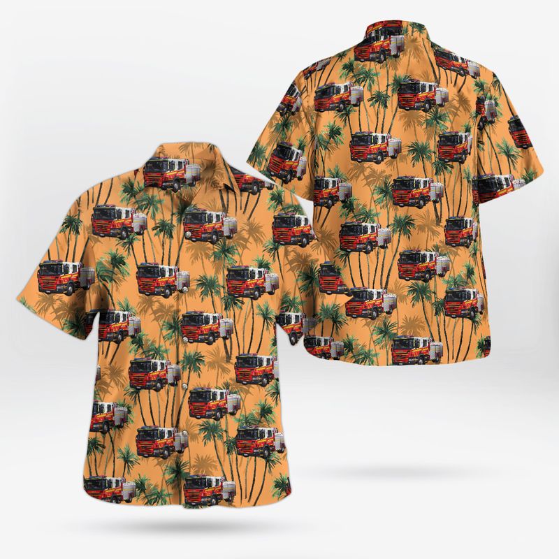 Queensland Fire and Emergency Services Type 4 Urban Rescue Pumper Hawaiian Shirt – Hothot