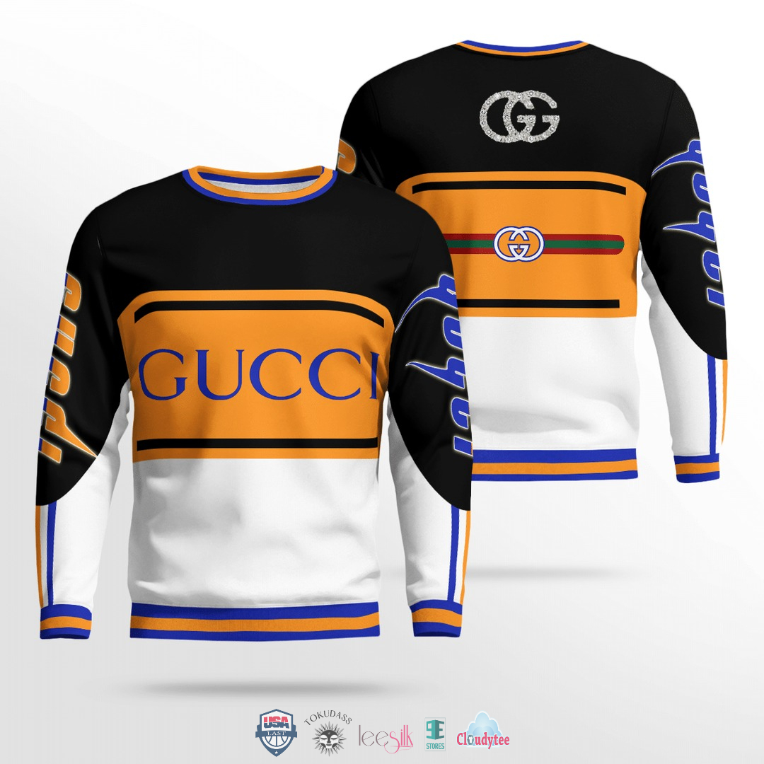 Gucci 3D Black Orange White 3D Ugly Sweater – Hothot