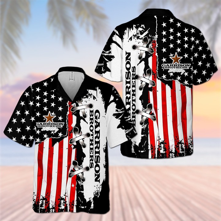 Garrison Brothers American Flag Hawaiian Shirt – Hothot
