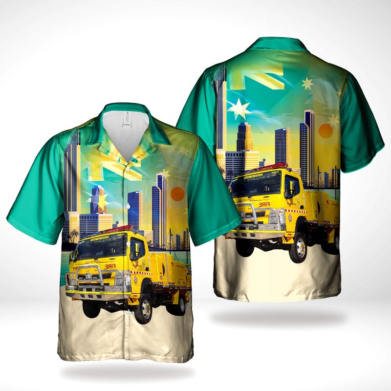 Queensland RFS Truck Australia Day Hawaiian Shirt – Hothot