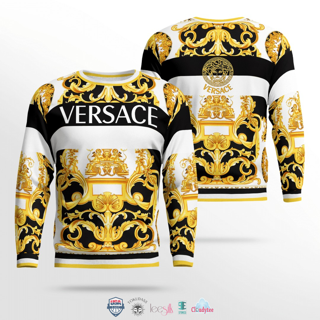 Versace Royal Texture 3D Ugly Sweater – Hothot