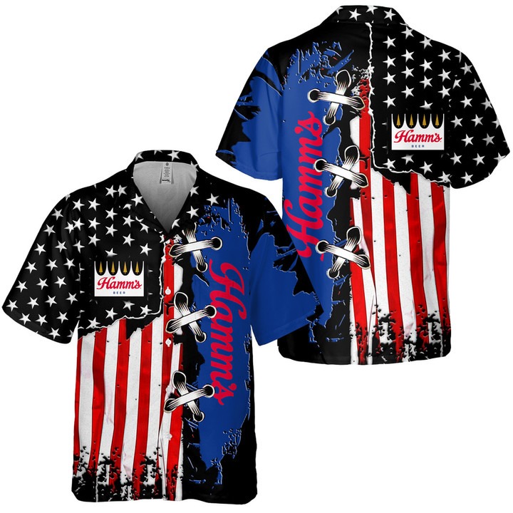 Hamm’s Beer American Flag Hawaiian Shirt – Hothot